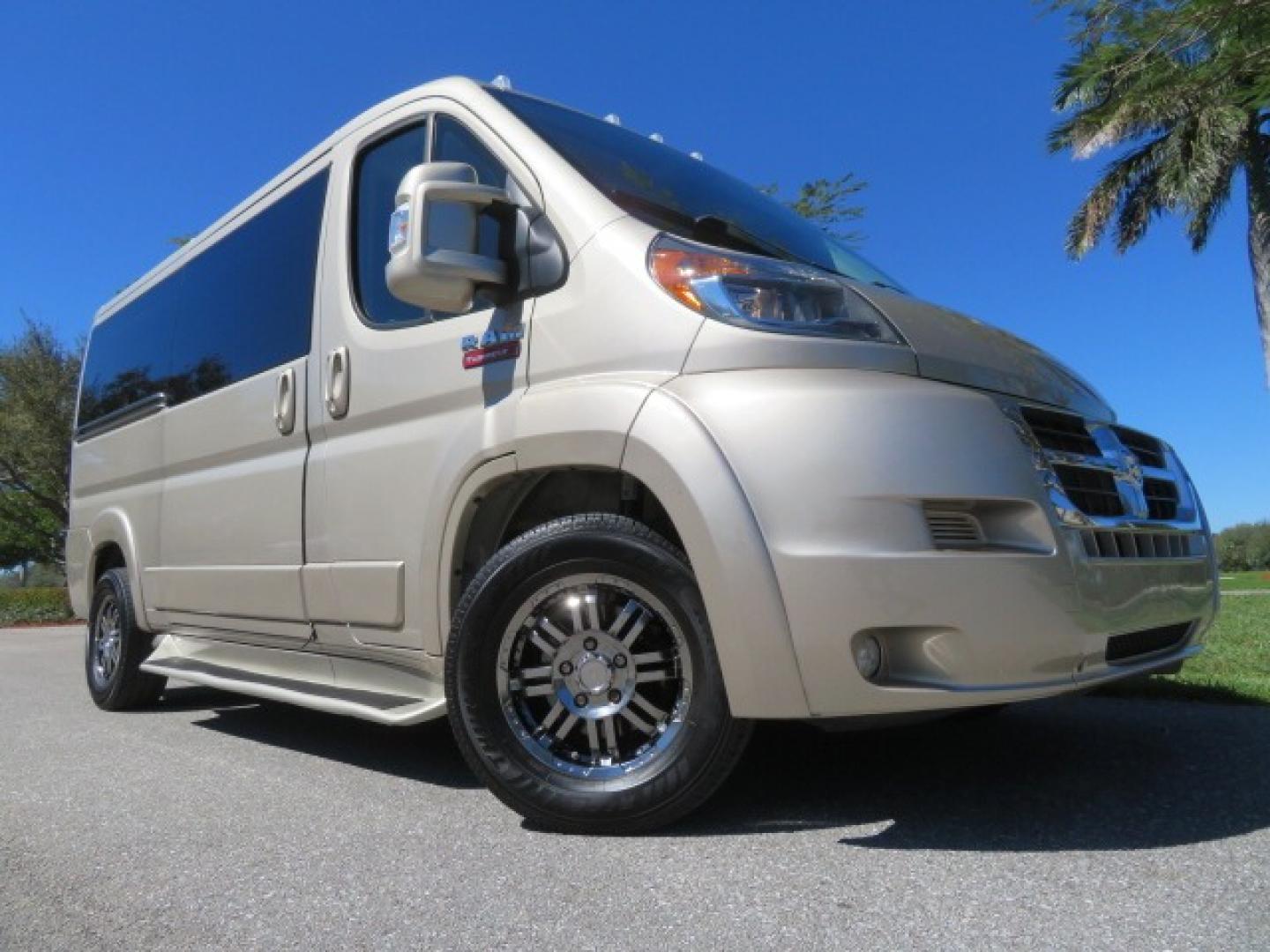 2016 Gold /Tan and Black Leather RAM Promaster (3C6TRVAG5GE) , located at 4301 Oak Circle #19, Boca Raton, FL, 33431, (954) 561-2499, 26.388861, -80.084038 - You are looking at a Gorgeous 2016 Ram Promaster Tempest X Handicap Wheelchair Conversion Van with 30K Original Miles, Lowered Floor, Dual Side Entry Doors, Power Passenger Side Entry Door, 750lb Braunability Wheelchair Lift, 4 Passenger Rear Power Bench Seat/Bed, Navigation, Rear Entertainment, Sur - Photo#3